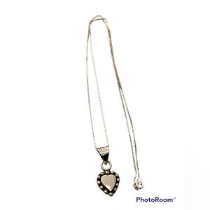 Sterling Silver Heart Pendant and Necklace
